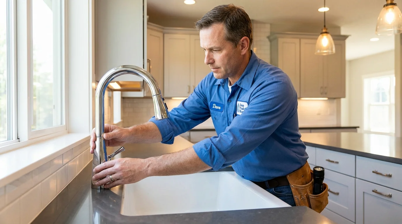 Kitchen faucet installation by Johns Plumbing LLC in Owosso